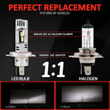 H4 Q8 LED Headlight 45W 4500LM 6500K