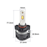 5202 P18 watts led car headlight for projector lens 52W 18000LM 6500K