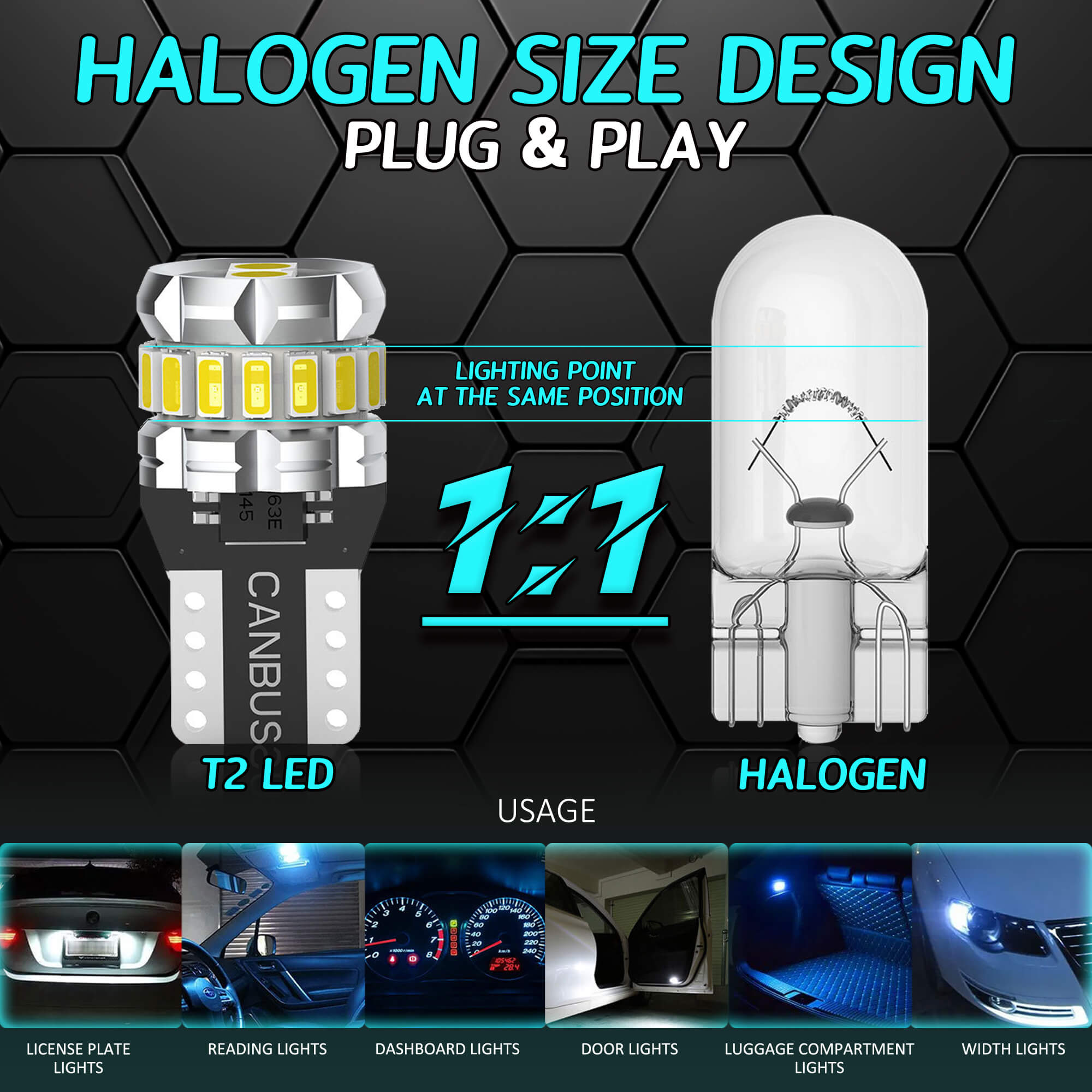 T10 SMD LED Replacement Bulbs Simoni Racing T10 12-LED Bulbs ...