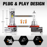 H4 M8 Dual Fan Plug and Play LED Bulb 50W 5300LM