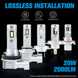 H7 Q7 Fanless LED Headlight 20W 2000LM 6500K
