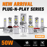 H4 M8 Dual Fan Plug and Play LED Bulb 50W 5300LM