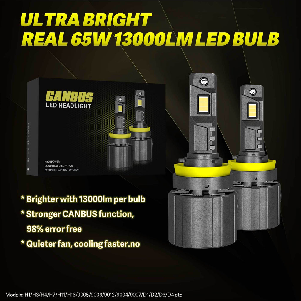 9007 F9 LED Headlight 65W 13000LM 6500K